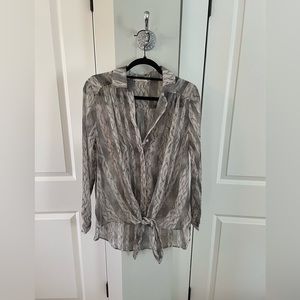Boutique sheer snakeskin pattern blouse